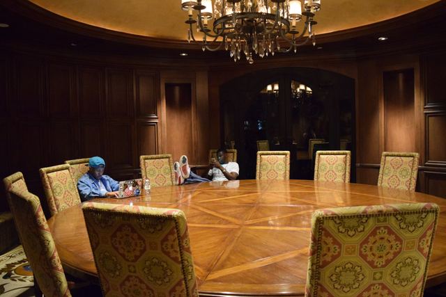Grand Oval Conference Room — Empty Table with Paper