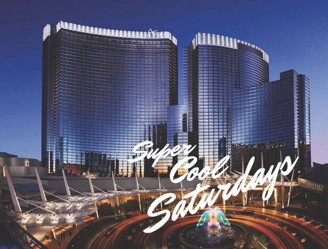 Modern Nighttime Building with Fire-Feature Fountain