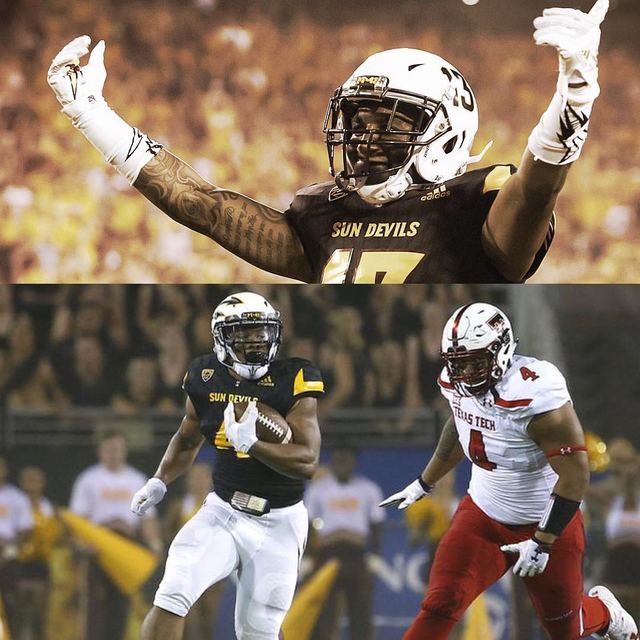 Armand Perry ASU #13 (top) + Demario Richards ASU #4 (bottom) — 2-Panel ASU Composite