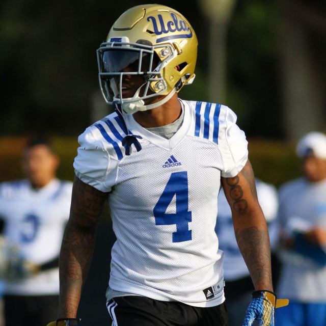 Jaleel Wadood #4 — UCLA White Home Jersey Solo Portrait