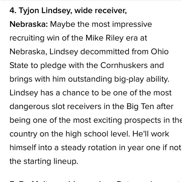 Tyjon Lindsey — Nebraska Cornhuskers → 2023 NFL Draft