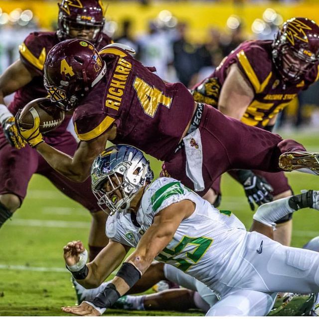 Demario Richards #4 ASU — Endzone Dive Mid-Air