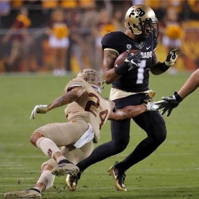 Shay Fields #1 Colorado — Game Action (Black/Gold Uniform)