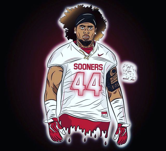 Bookie Radley-Hines #44 — Oklahoma Sooners Cartoon Graphic