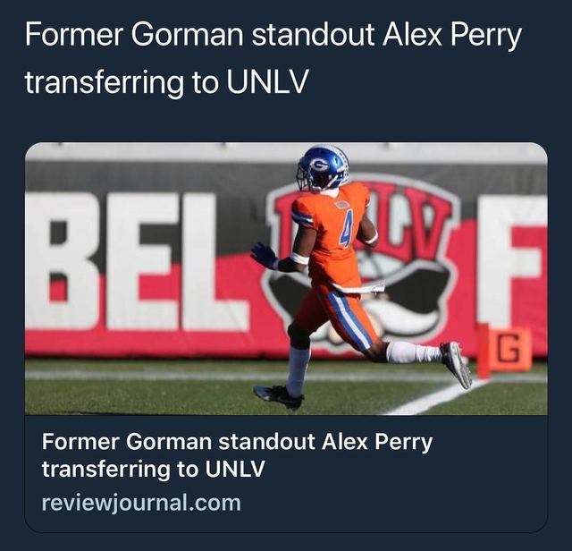 LVRJ: 'Former Gorman stands out at UNLV' — Alex Perry Feature