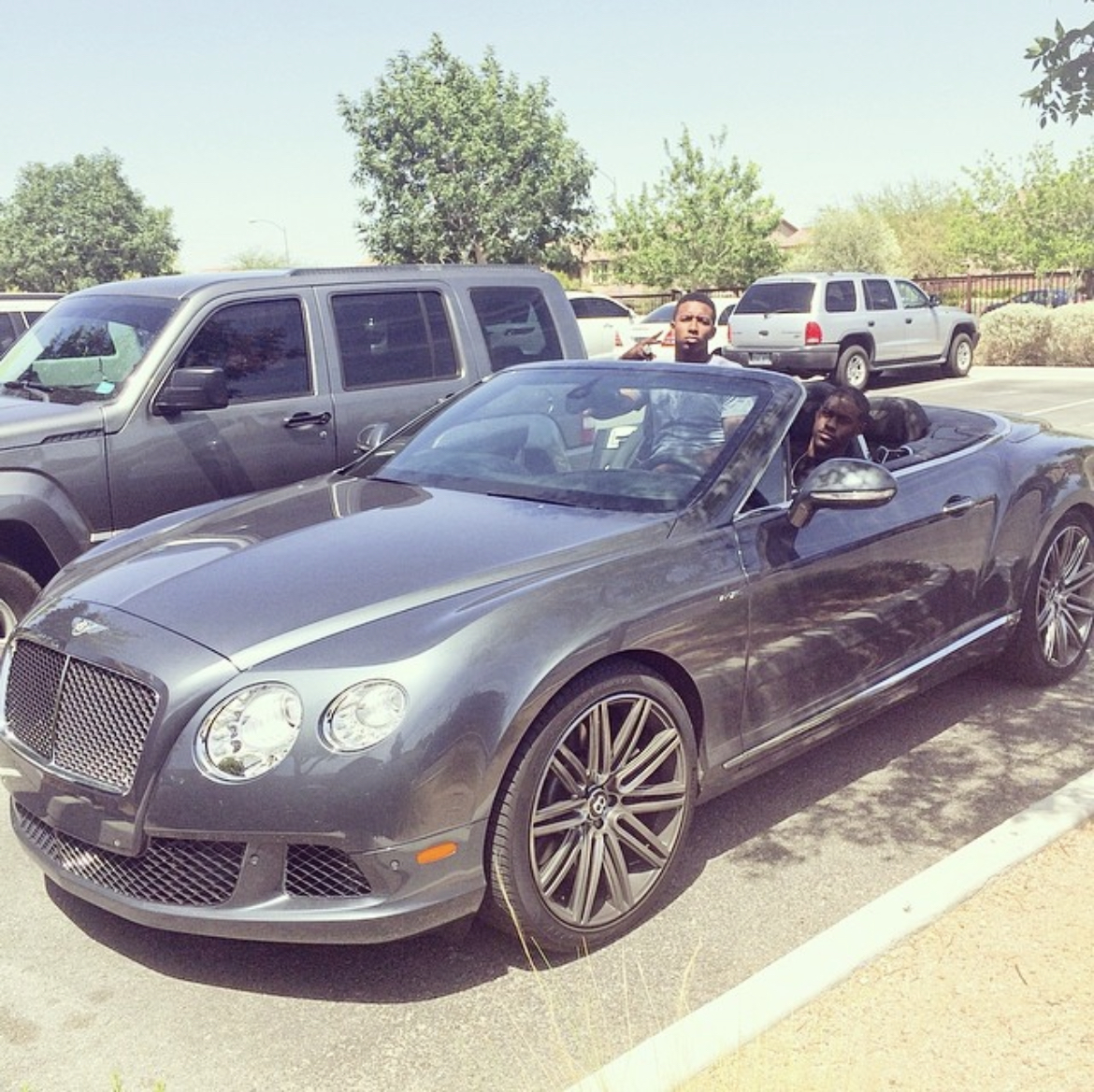 DAJAI with friend in a Bentley convertible, Las Vegas