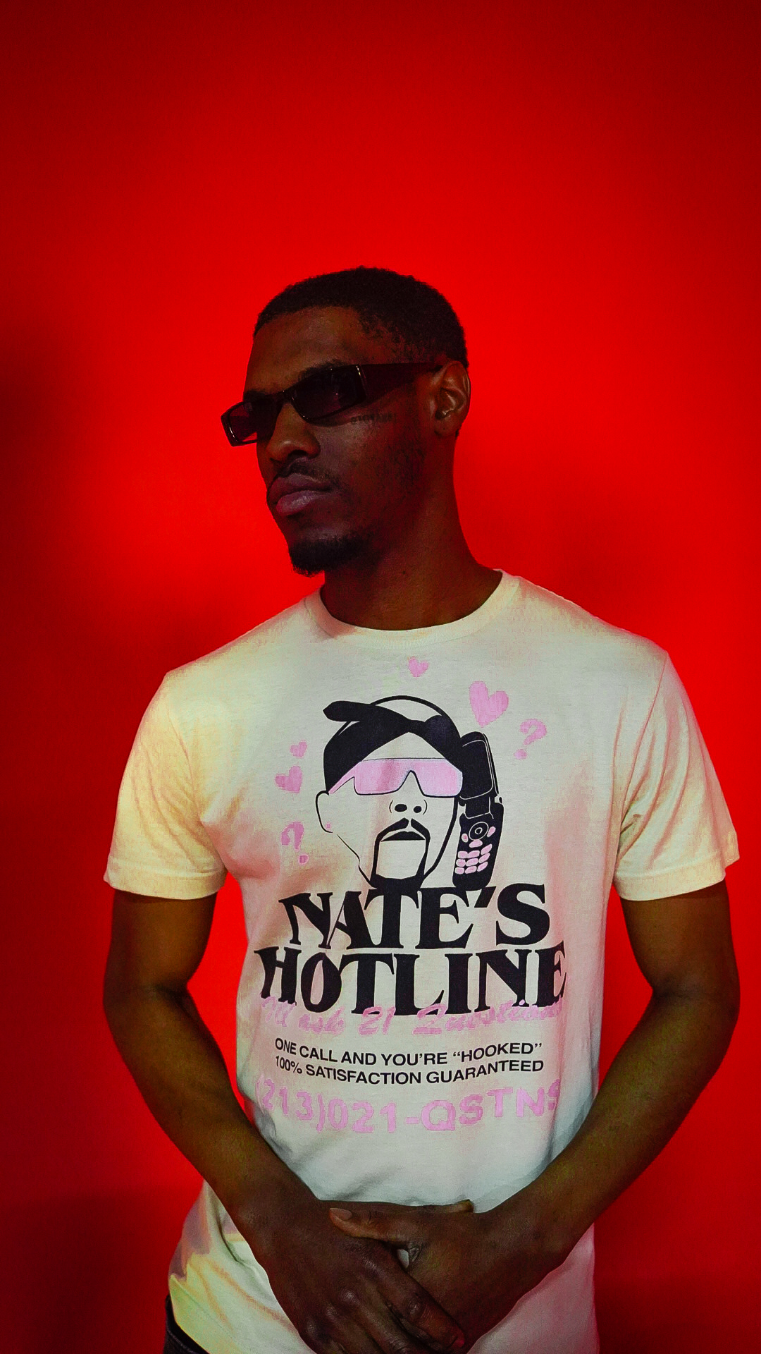 DAJAI portrait in Nate's Hotline tee